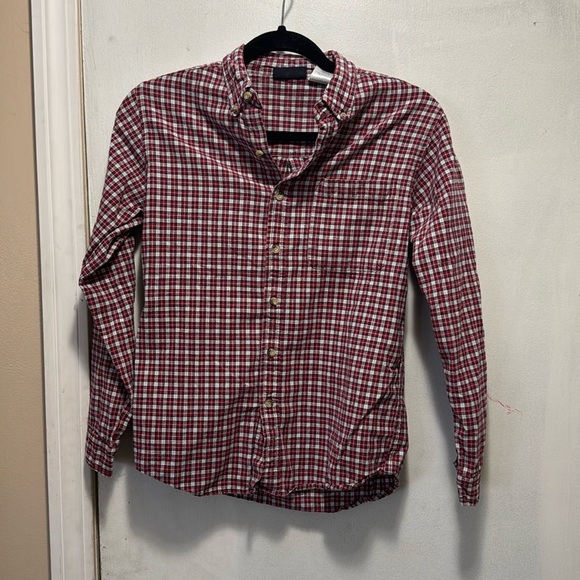 Faded glory button up red plaid size 14/16 boys - Picture 1 of 4